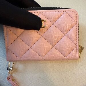 Pink Quilted Zippy Wallet
